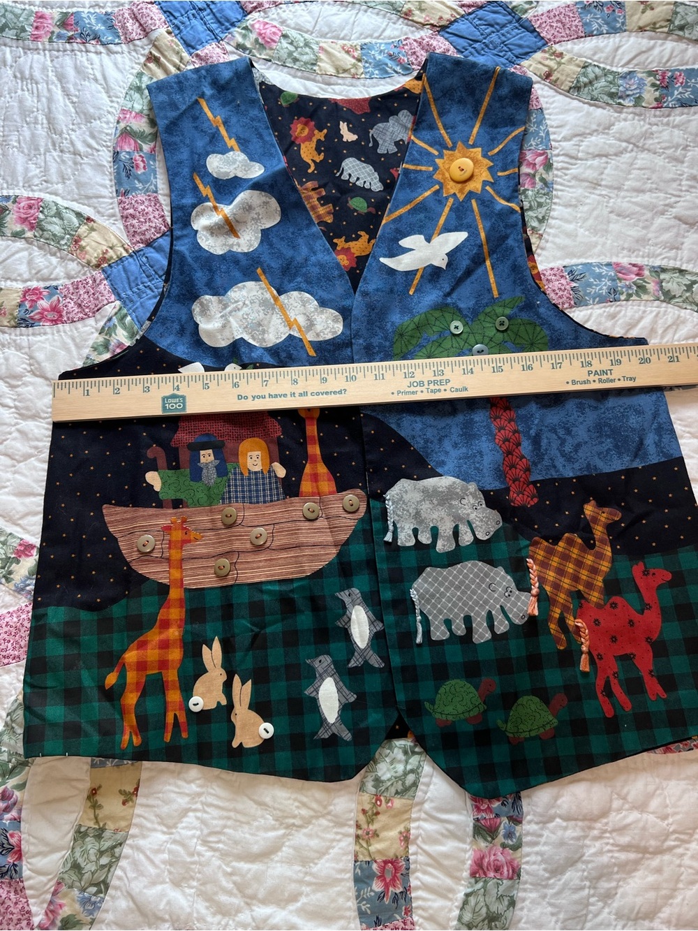 Handmade Noah’s Ark Storytelling Vest Animals 3D Details Teacher Art to Wear - Picture 10 of 11